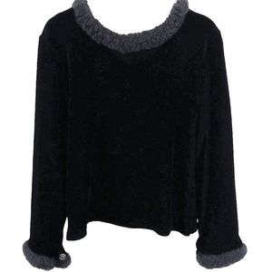 Cottontail Originals Black Velvet Top ~ Size 8